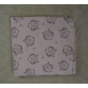 Pink Gray Owls Baby Receiving Blanket Flannel Flower Heart Print RN 72409